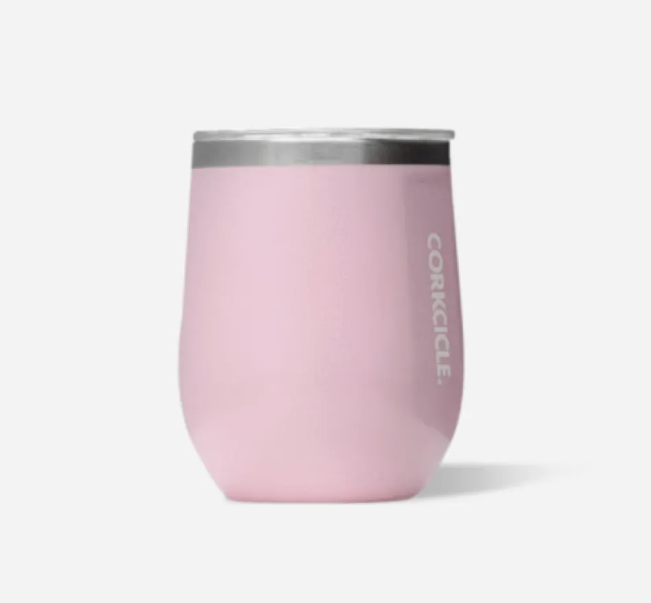 12oz Stemless in Gloss Rose Quartz Corkcicle