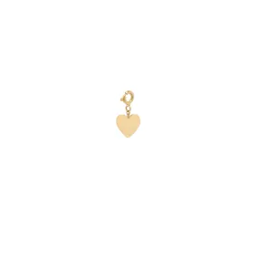 14k Midi Bitty Heart Charm on Spring Ring