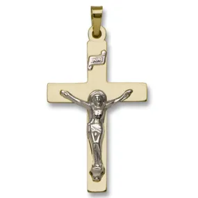 14k Yellow Gold Double Weight Crucifix 700S/2CRPL