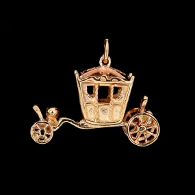 9K Gold Estate Carriage Charm