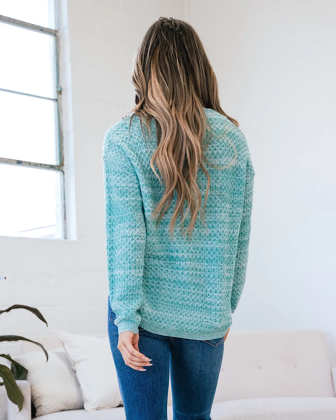 Abigail Textured Sweater - Heather Mint