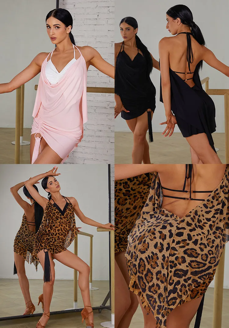 Alluring Practice Dance Costume | Pink / Black / Leopard | 2408