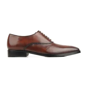 Aluin - Men's Reddish Brown Patina Calf Leather Oxford Shoe