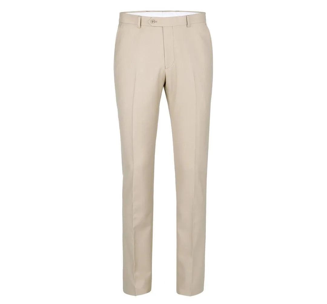 Beige Flat Front Pants