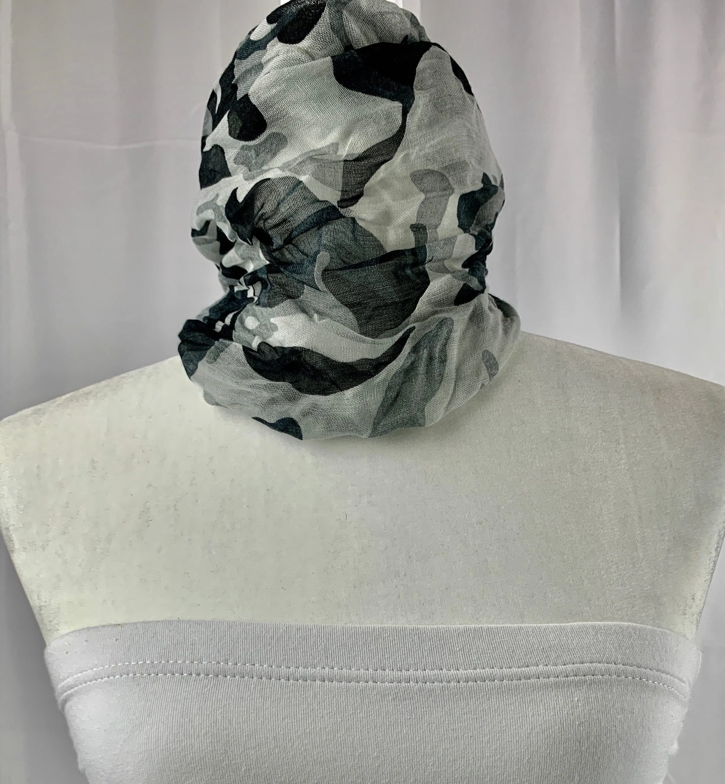 Black Camo Neck Scarf