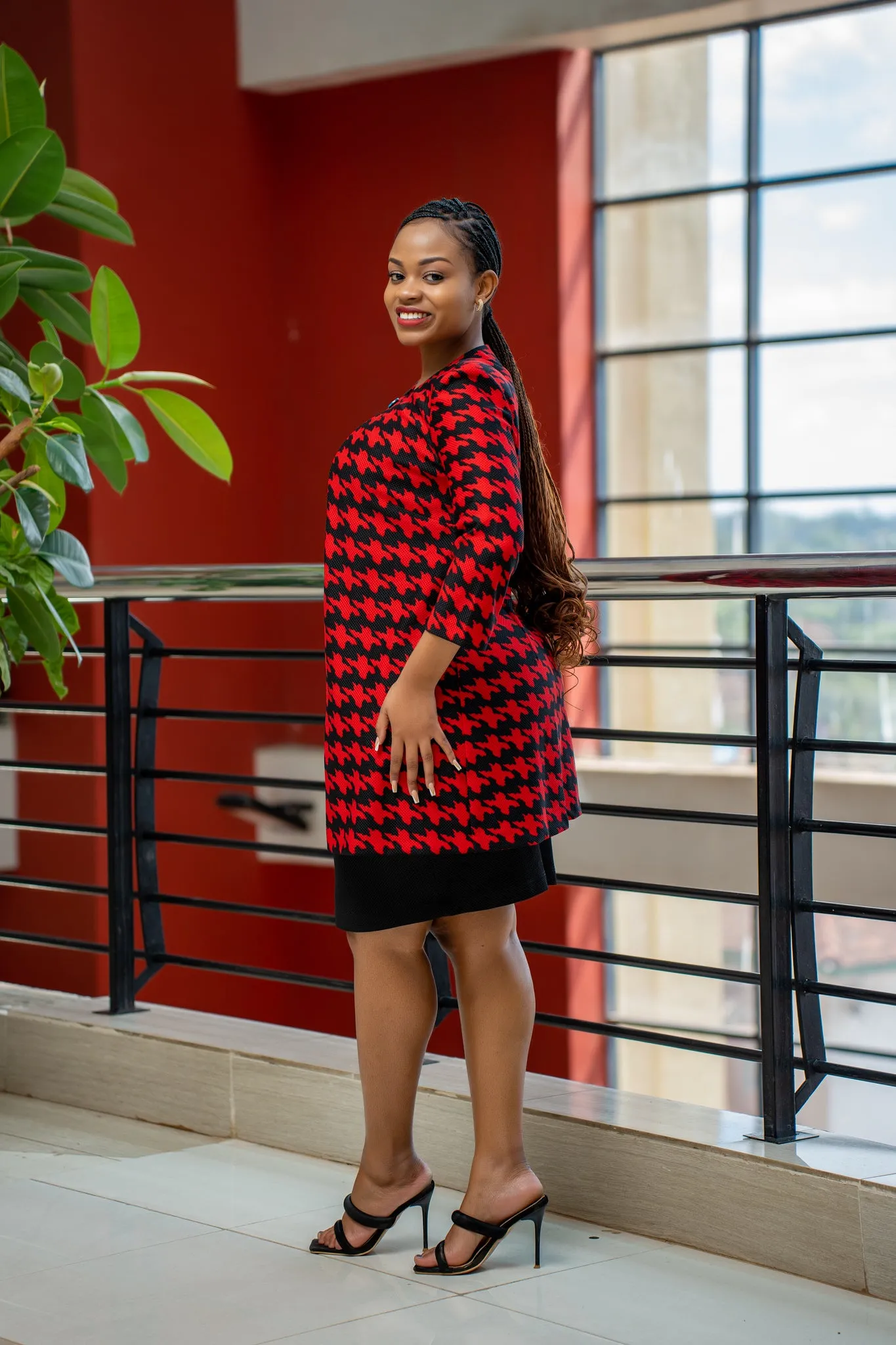 Black red dress  suit