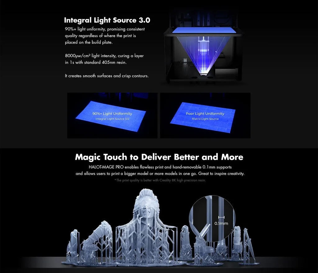 Creality Halot Mage / Halot Mage Pro Resin 3D Printer 10.3" Hyper Speed 170mm/h high 8K Resin Printing