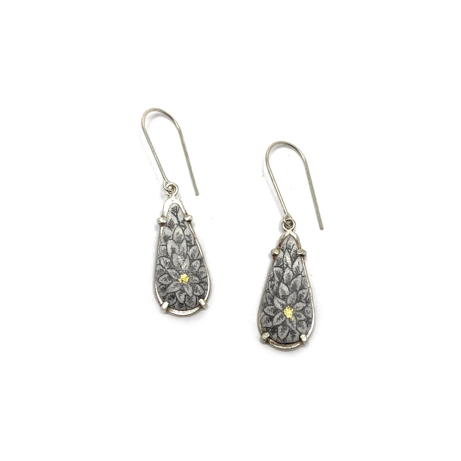 Elongated Teardrop Dangles, Chrysanthemum