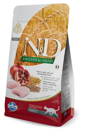 Farmina N&D Natural & Delicious Low Grain Adult Chicken & Pomegranate Dry Cat Food