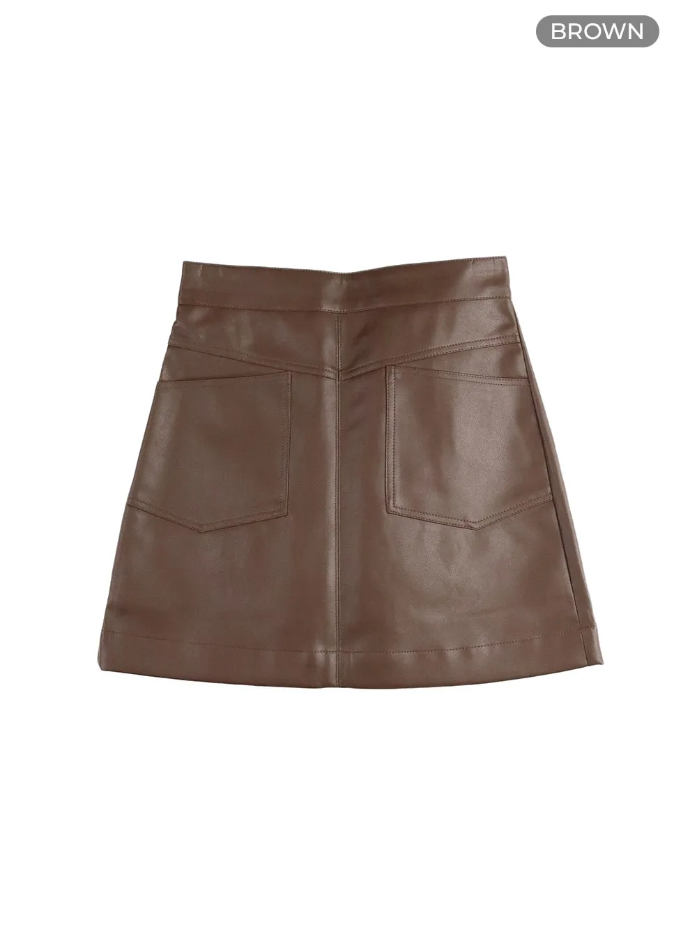 Faux Leather Mini Skirt IM414