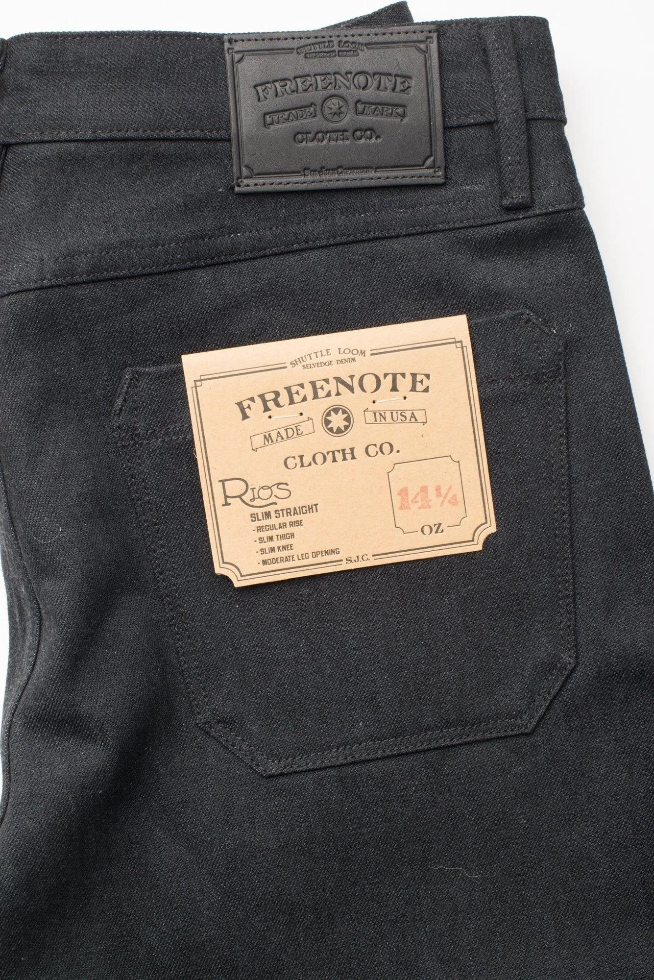 Freenote Cloth - Rios Raw 14.25oz Black Grey Japanese Denim