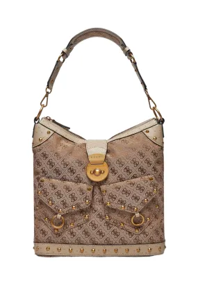 GUESS Sardinia Vintage Borsa Hobo Donna Latte Logo JB900802