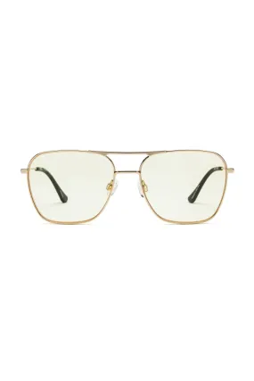 Hooper Reading Glasses - Polished Gold Green