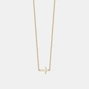 Horizontal Mini Cross Necklace