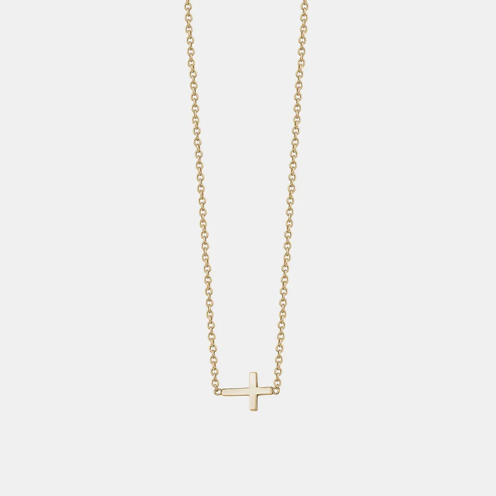 Horizontal Mini Cross Necklace