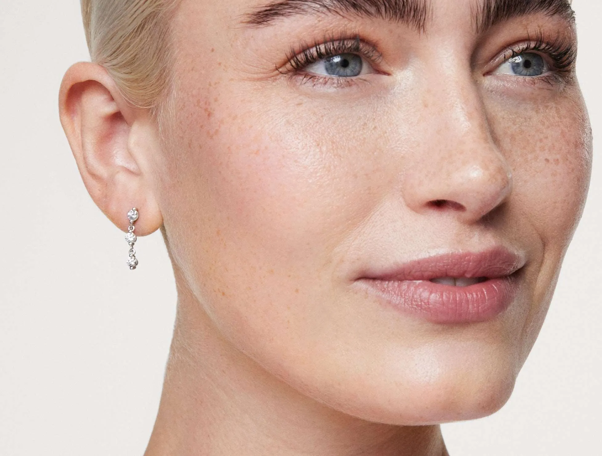 Lab-Grown Diamond ct. tw Round Brilliant Line Drop Earrings | White