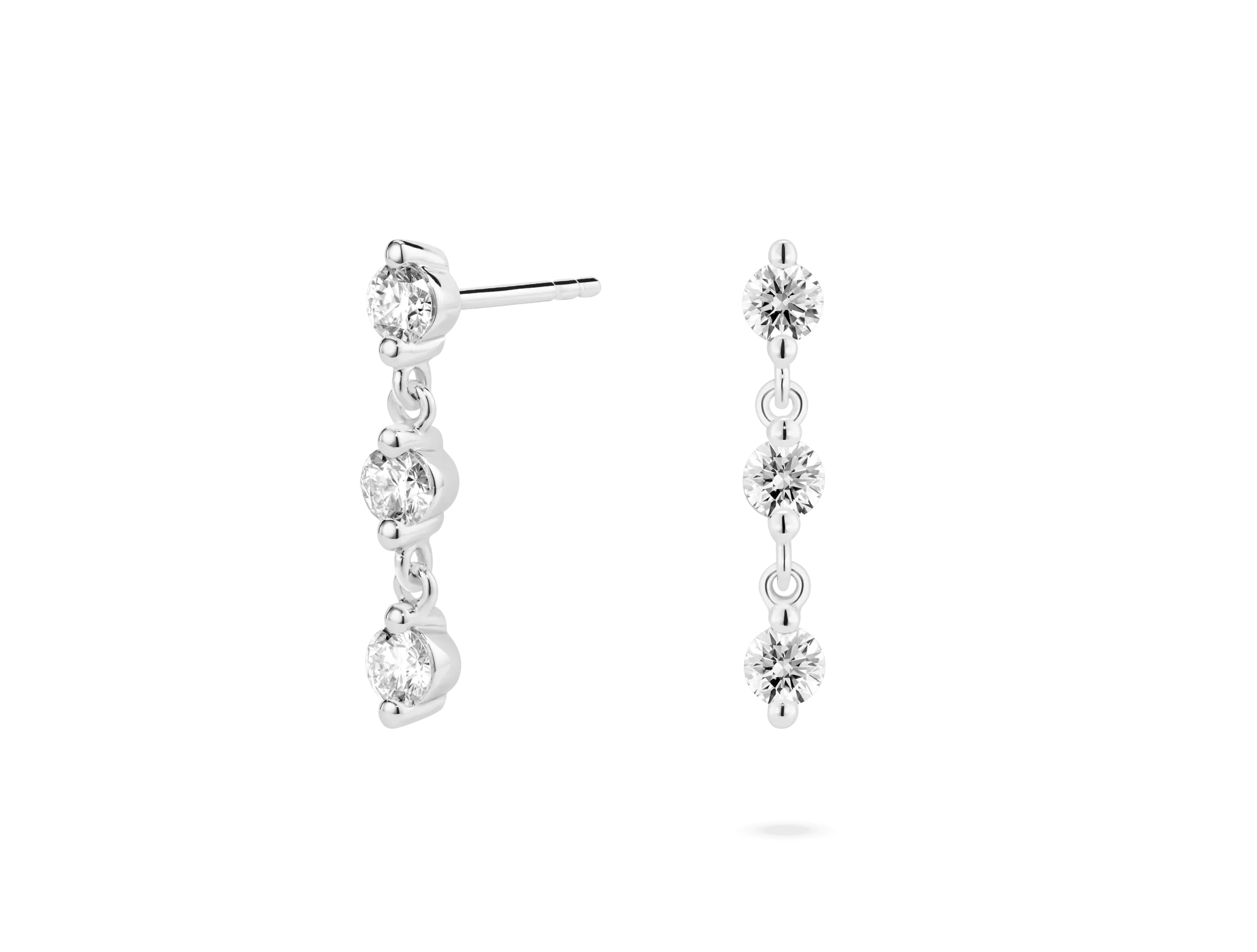 Lab-Grown Diamond ct. tw Round Brilliant Line Drop Earrings | White