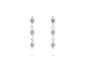 Lab-Grown Diamond ct. tw Round Brilliant Line Drop Earrings | White