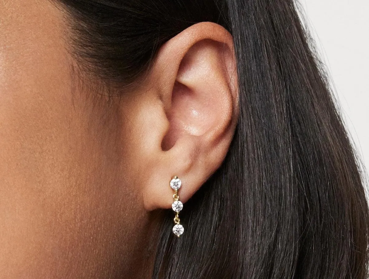 Lab-Grown Diamond ct. tw Round Brilliant Line Drop Earrings | White