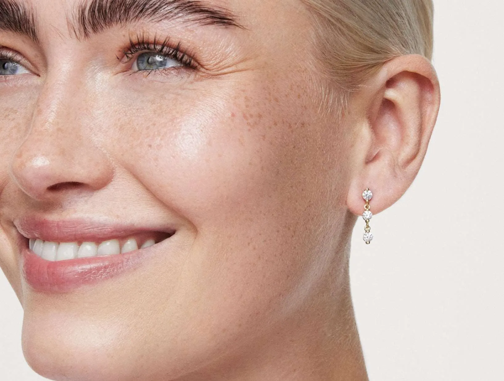 Lab-Grown Diamond ct. tw Round Brilliant Line Drop Earrings | White