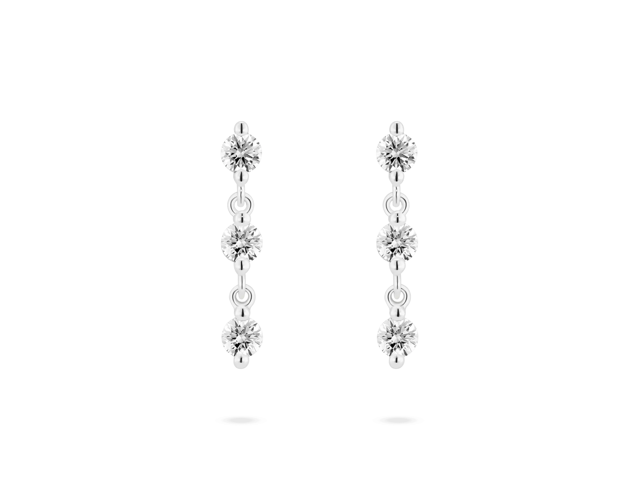 Lab-Grown Diamond ct. tw Round Brilliant Line Drop Earrings | White