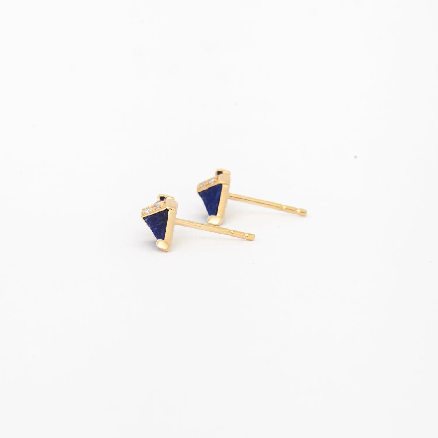 Lapis & Diamond Pietra Studs