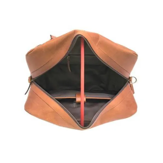 Leather Travel Shoulder Bag With Handles