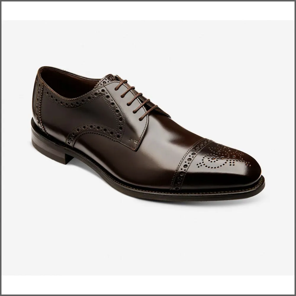 Loake Eldon Brown Leather Premium Semi-Brogue*