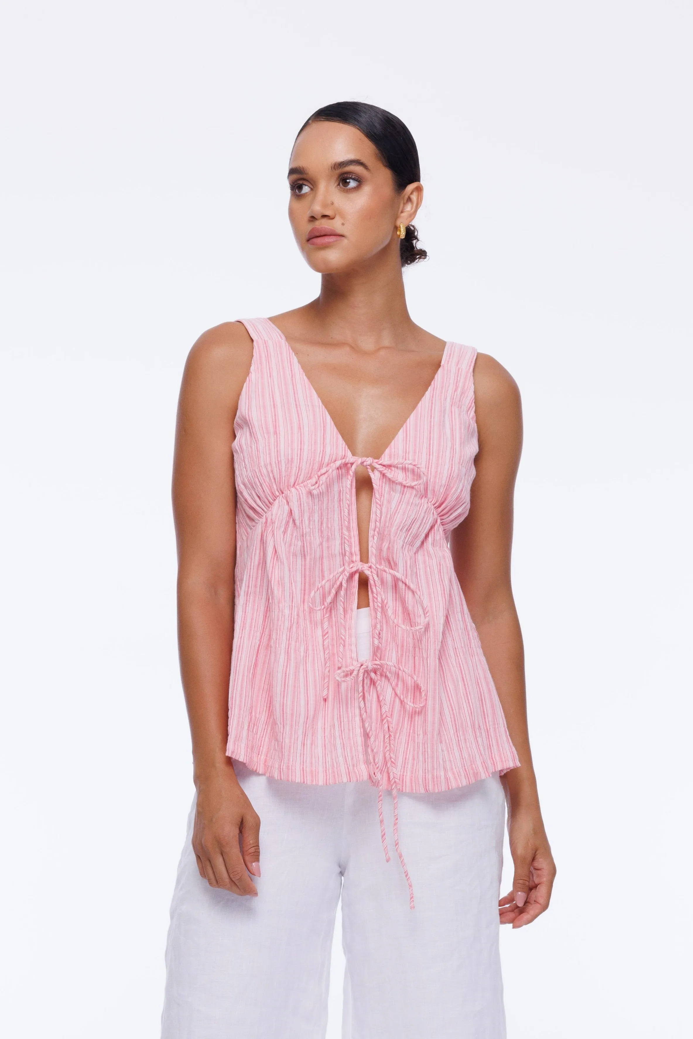 Lucy in the Sky Top - Pink Stripe