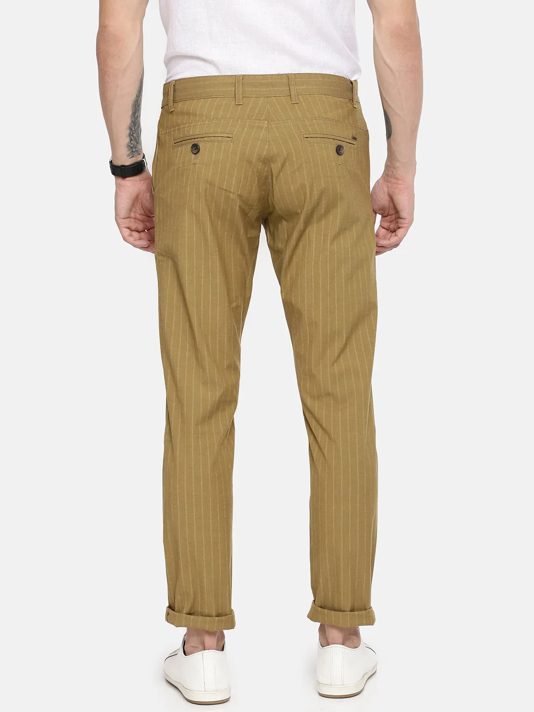 MEN'S BEIGE PRINT JASON FIT TROUSER