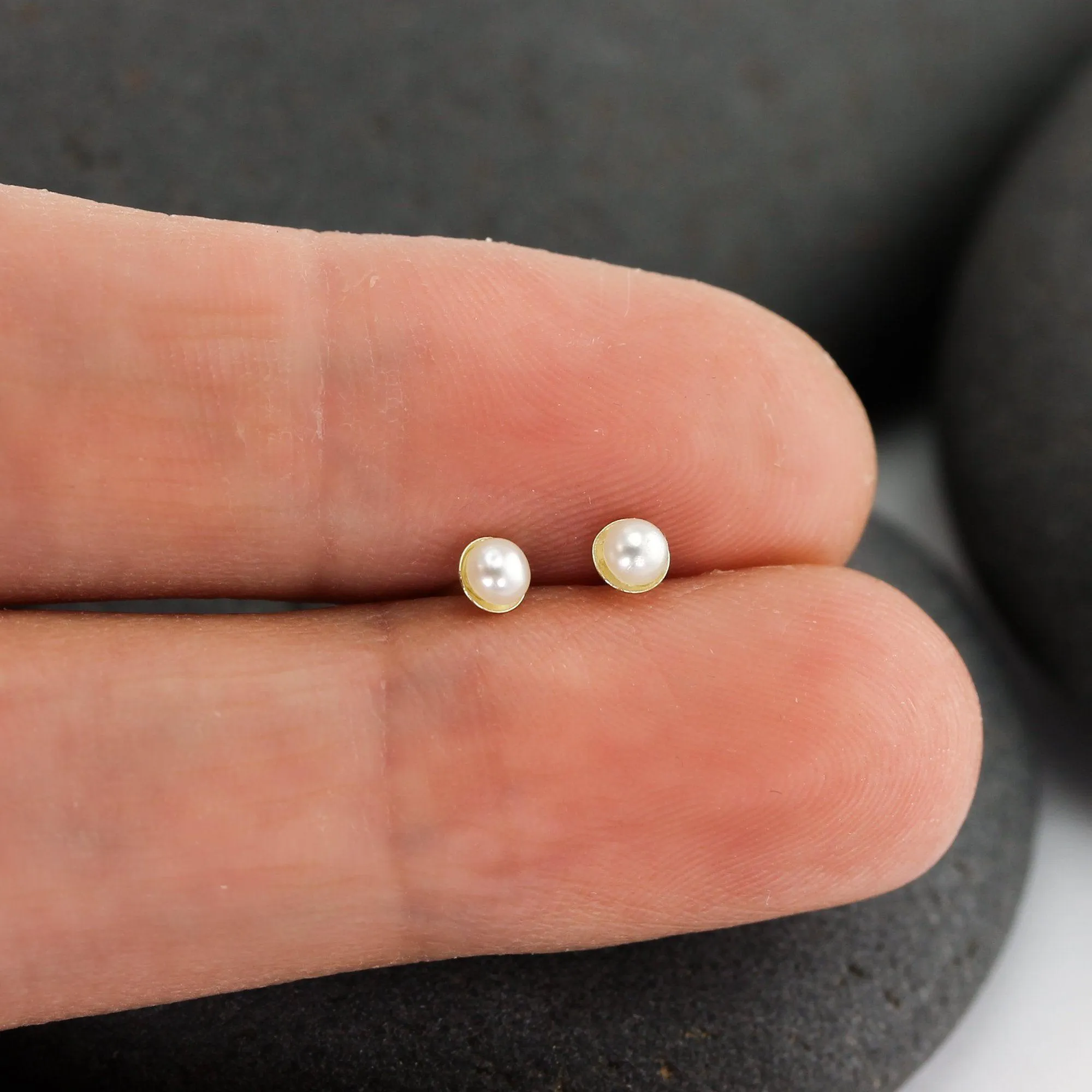 Mini Pearl Stud Earrings