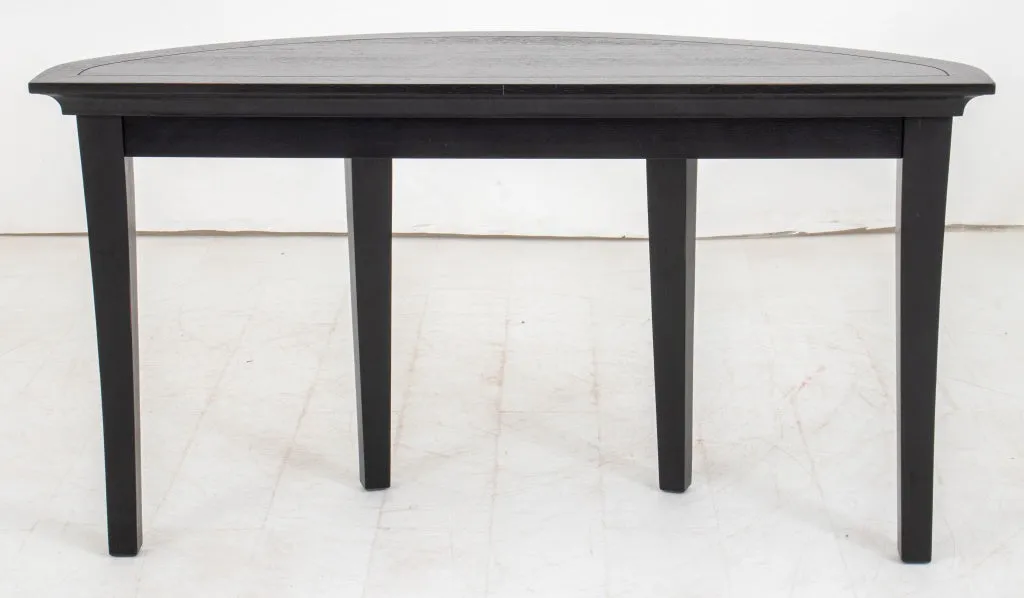 Modern Ebonized Wood Demilune Table