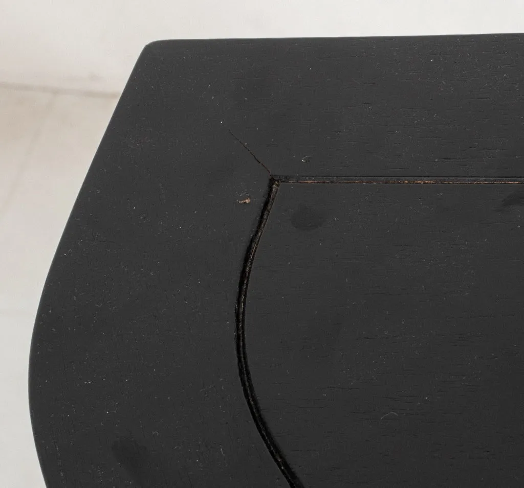 Modern Ebonized Wood Demilune Table