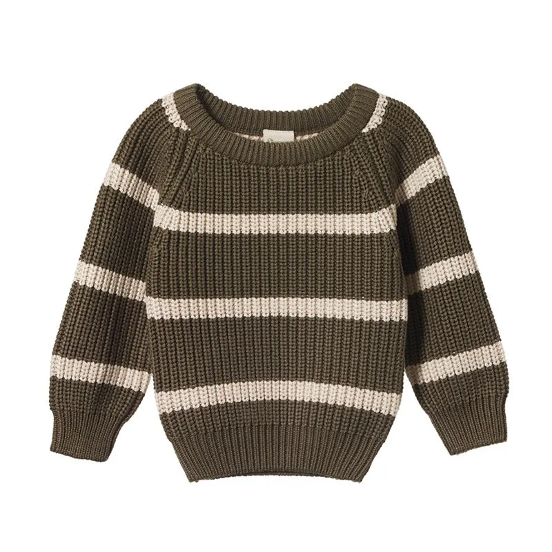 Nature Baby Billy Jumper - Seed/Oatmeal Marl Stripe