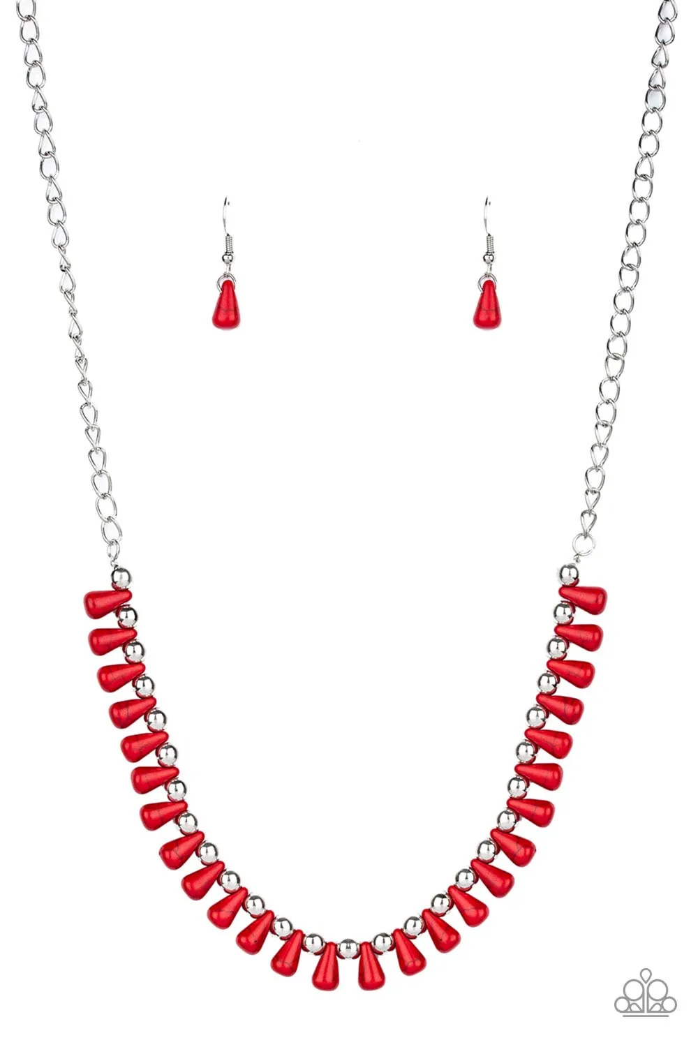 Paparazzi Necklace ~ Extinct Species - Red