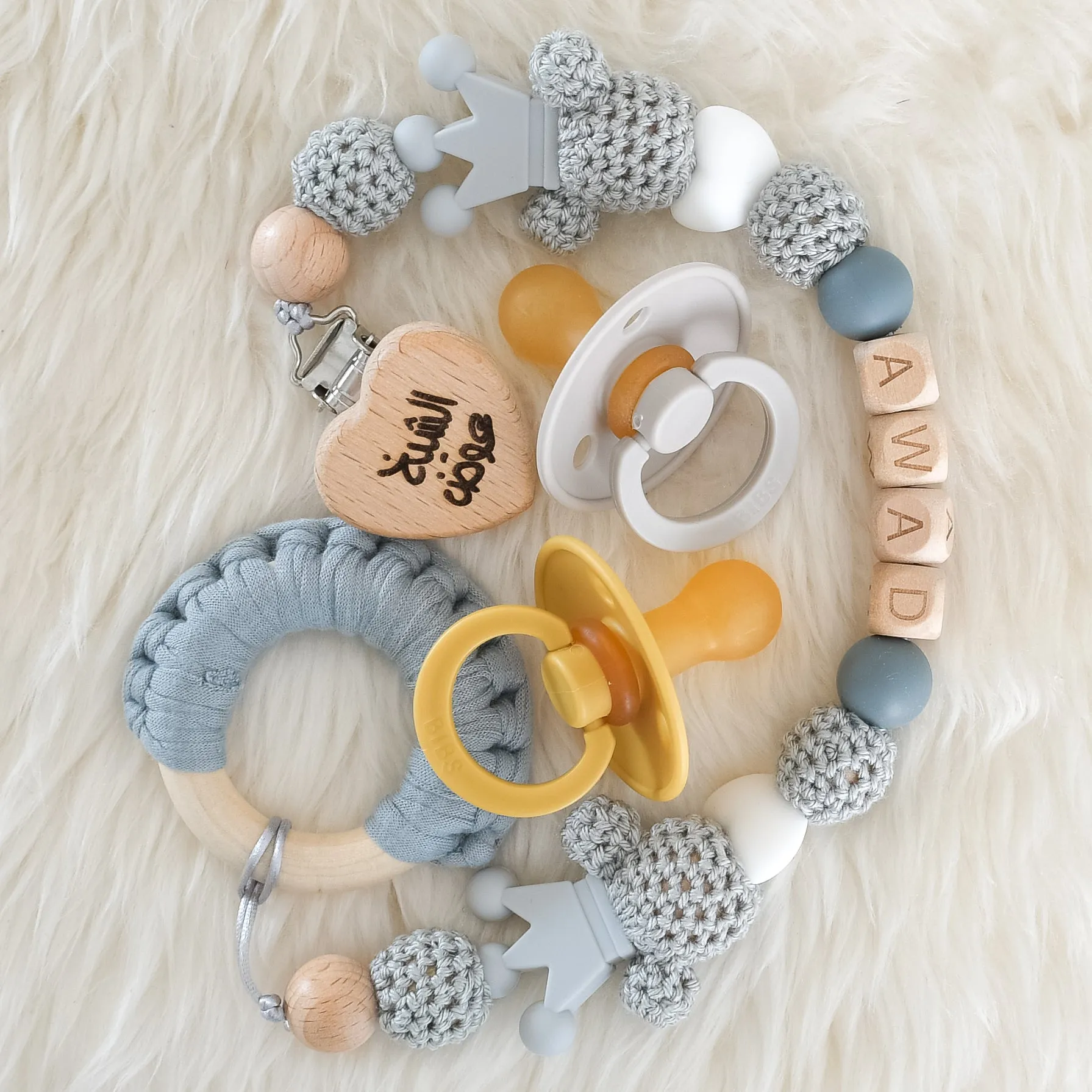 Personalised Pacifier Clip & BIBS Pacifiers