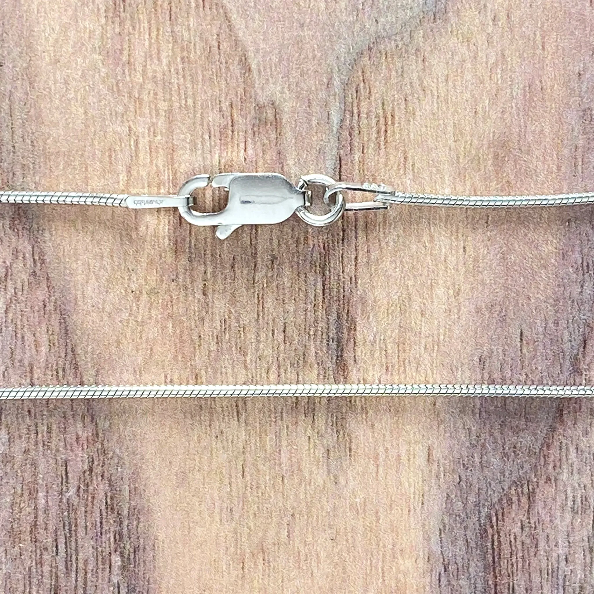 Rhodium Plated Sterling Silver Snake Chain