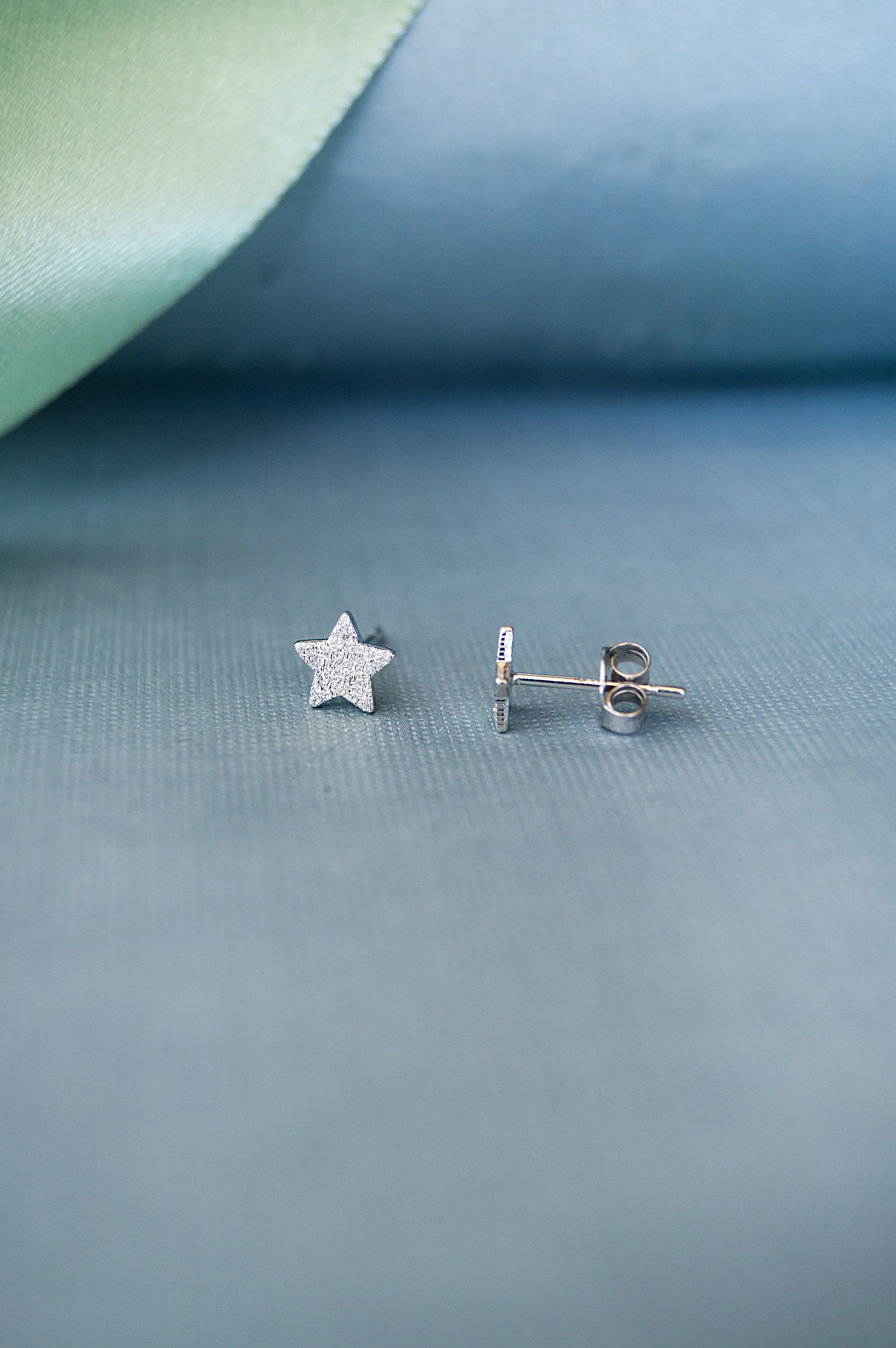 Shimmery Star Mini Sterling Silver Stud Earrings