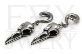 Silver Bird Skull Ear Weights