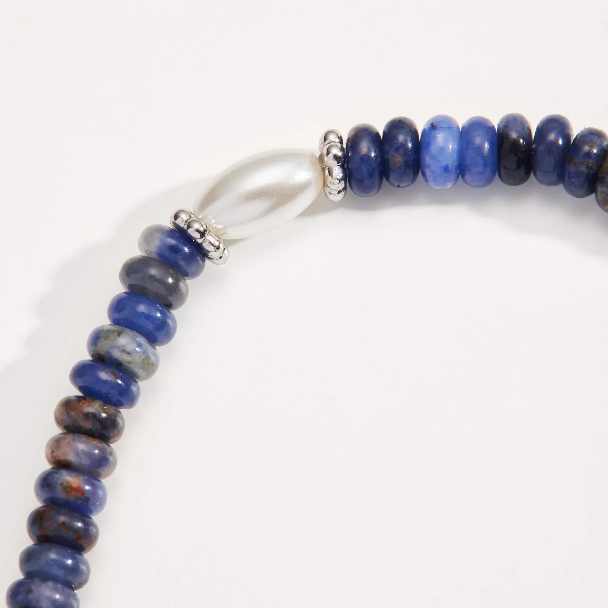 Sodalite and Pearl Stretch Bracelet