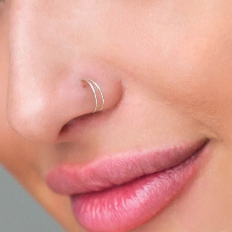 Sterling Silver Nose Clip Piercing Ring