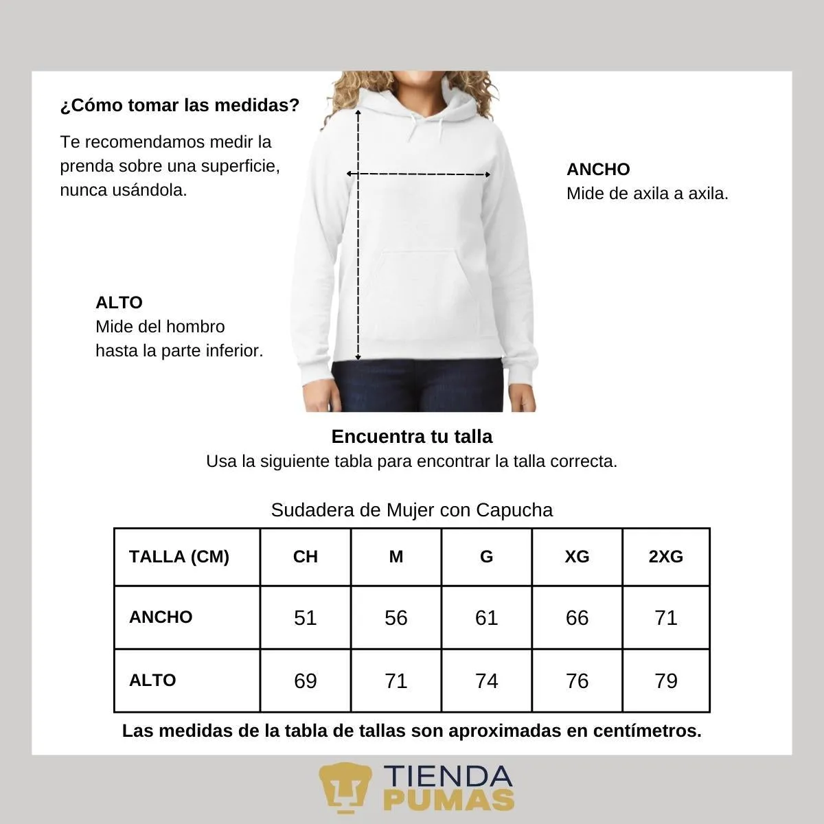 Sudadera Mujer Hoodie  Pumas UNAM Garra