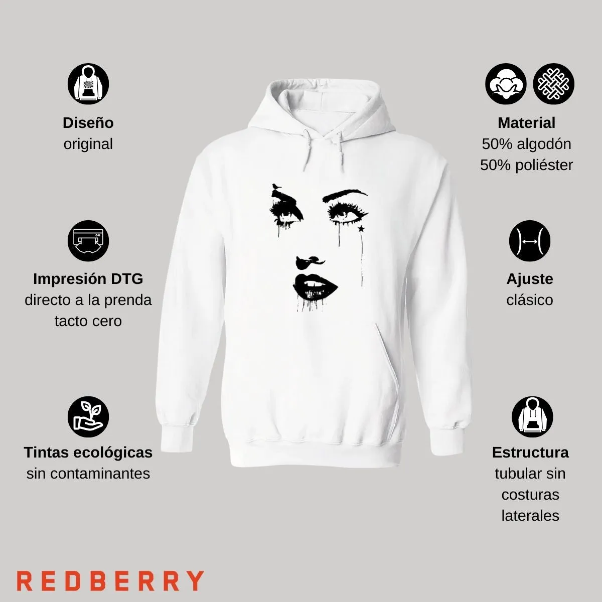 Sudadera para Hombre Hoodie Cara madonna