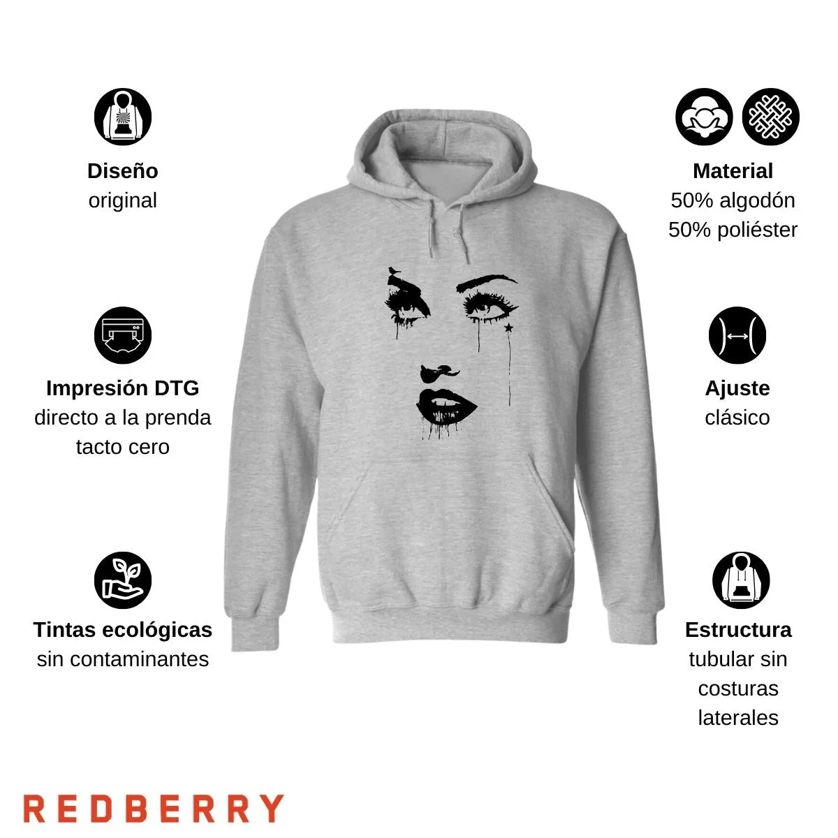 Sudadera para Hombre Hoodie Cara madonna