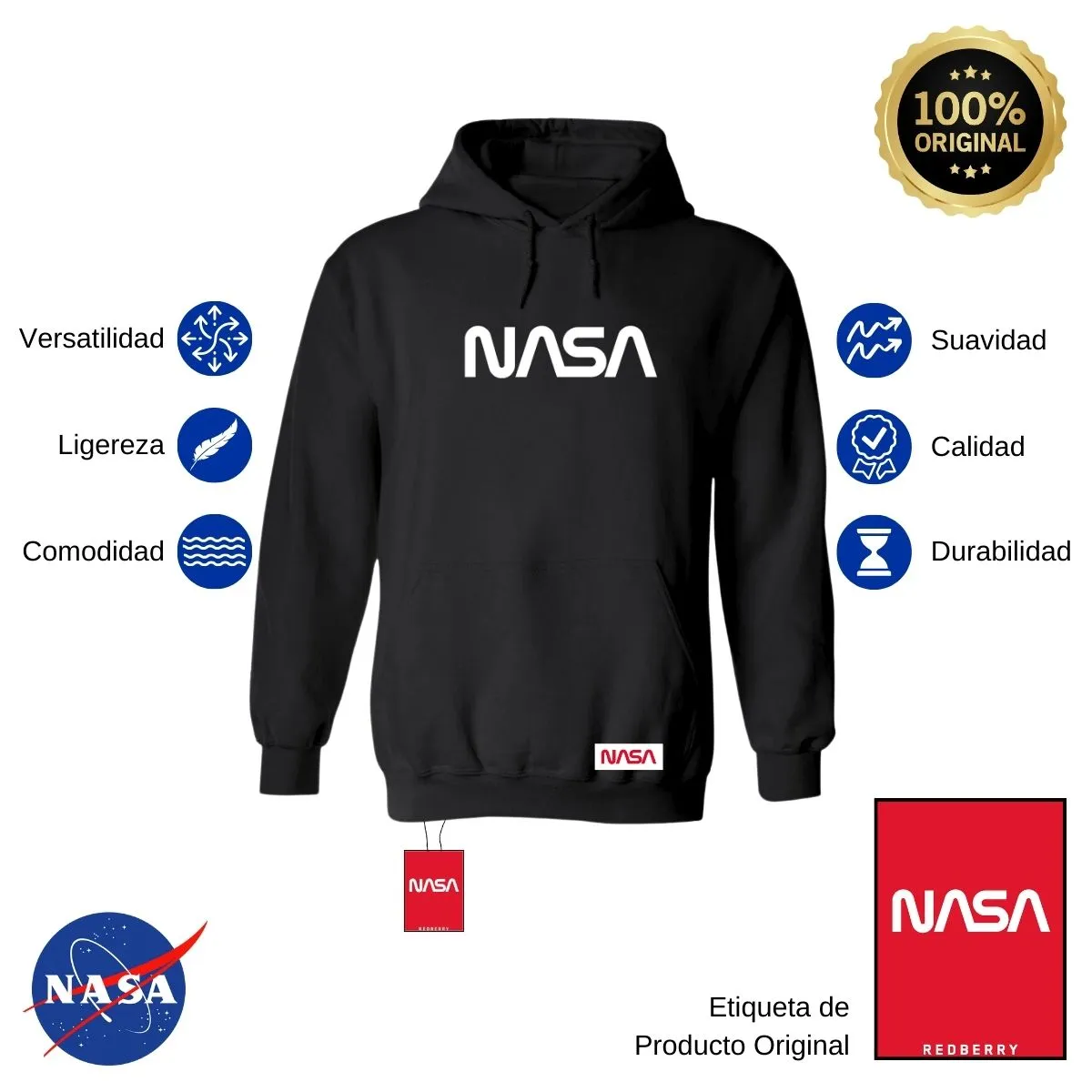 Sudadera para Mujer Hoodie Nasa Worm Mono