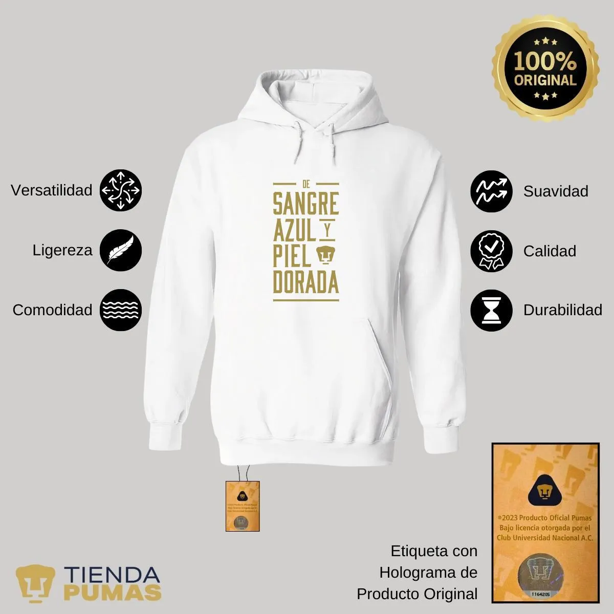 Sudadera para Mujer Hoodie Pumas UNAM De sangre azul