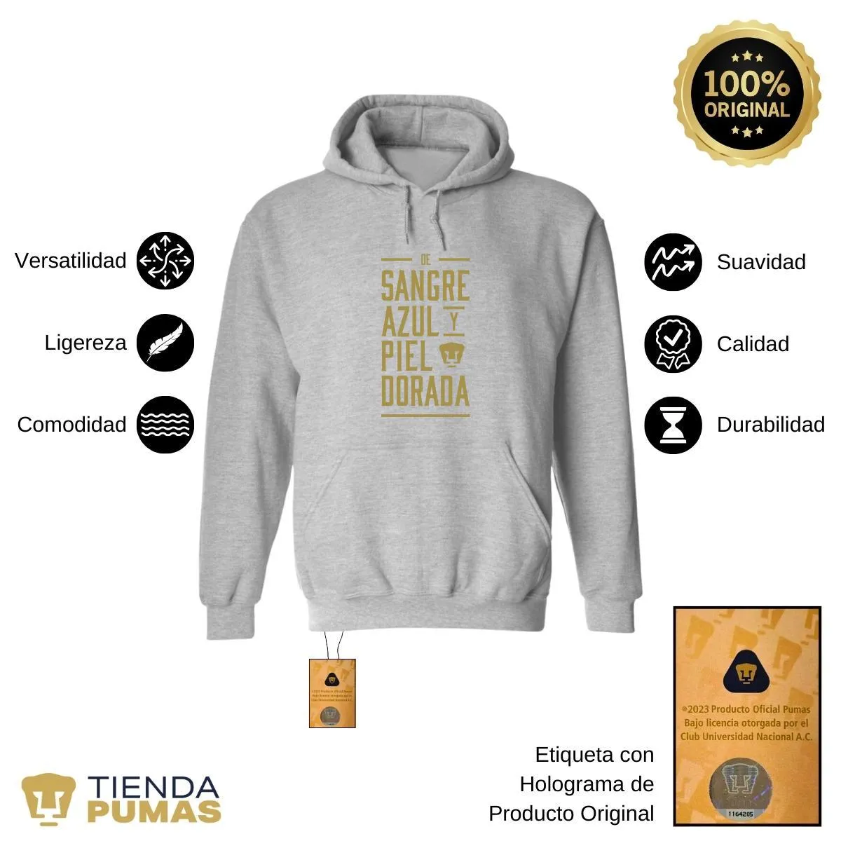 Sudadera para Mujer Hoodie Pumas UNAM De sangre azul