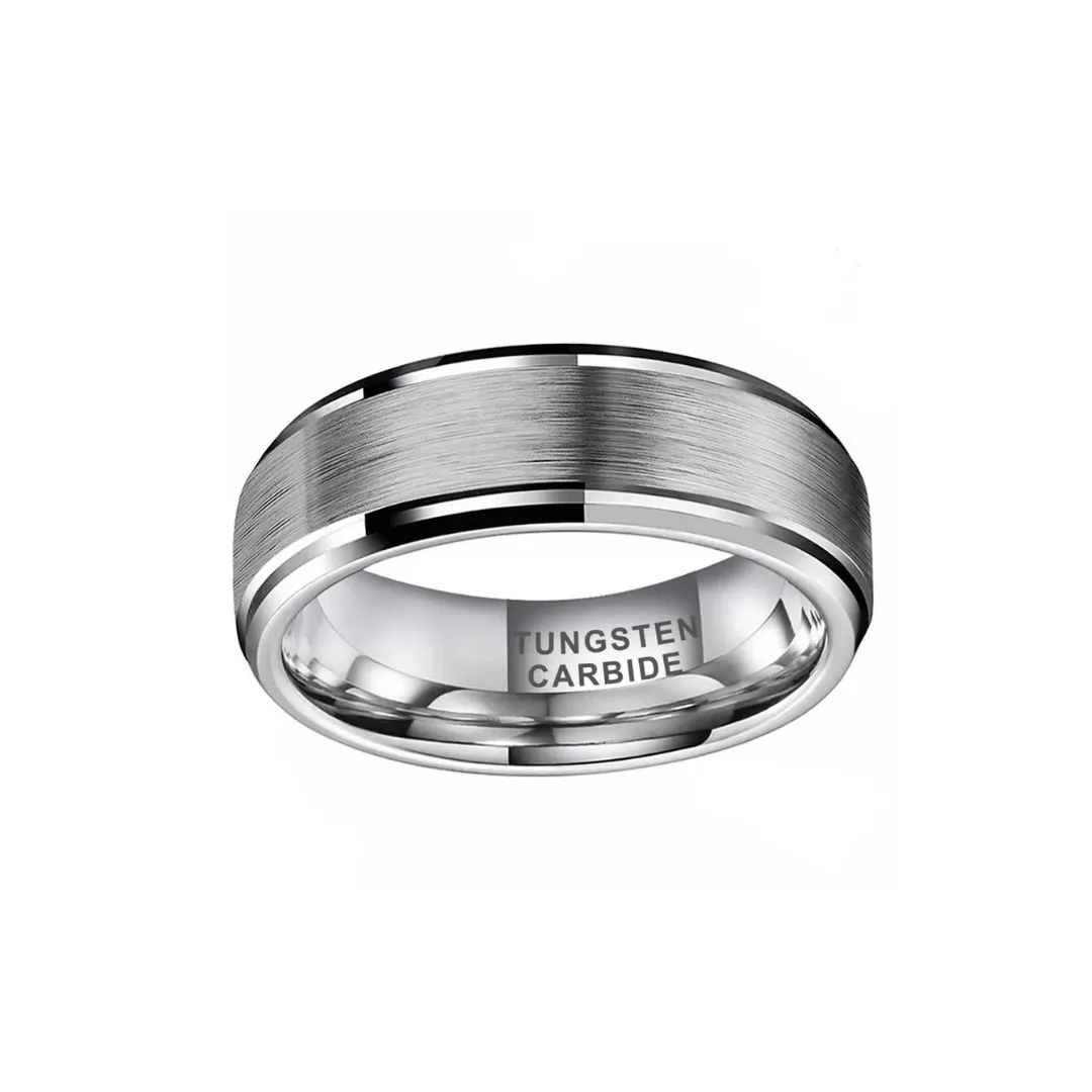 TUNGSTEN SILVER ROUND BRUSHED BAND