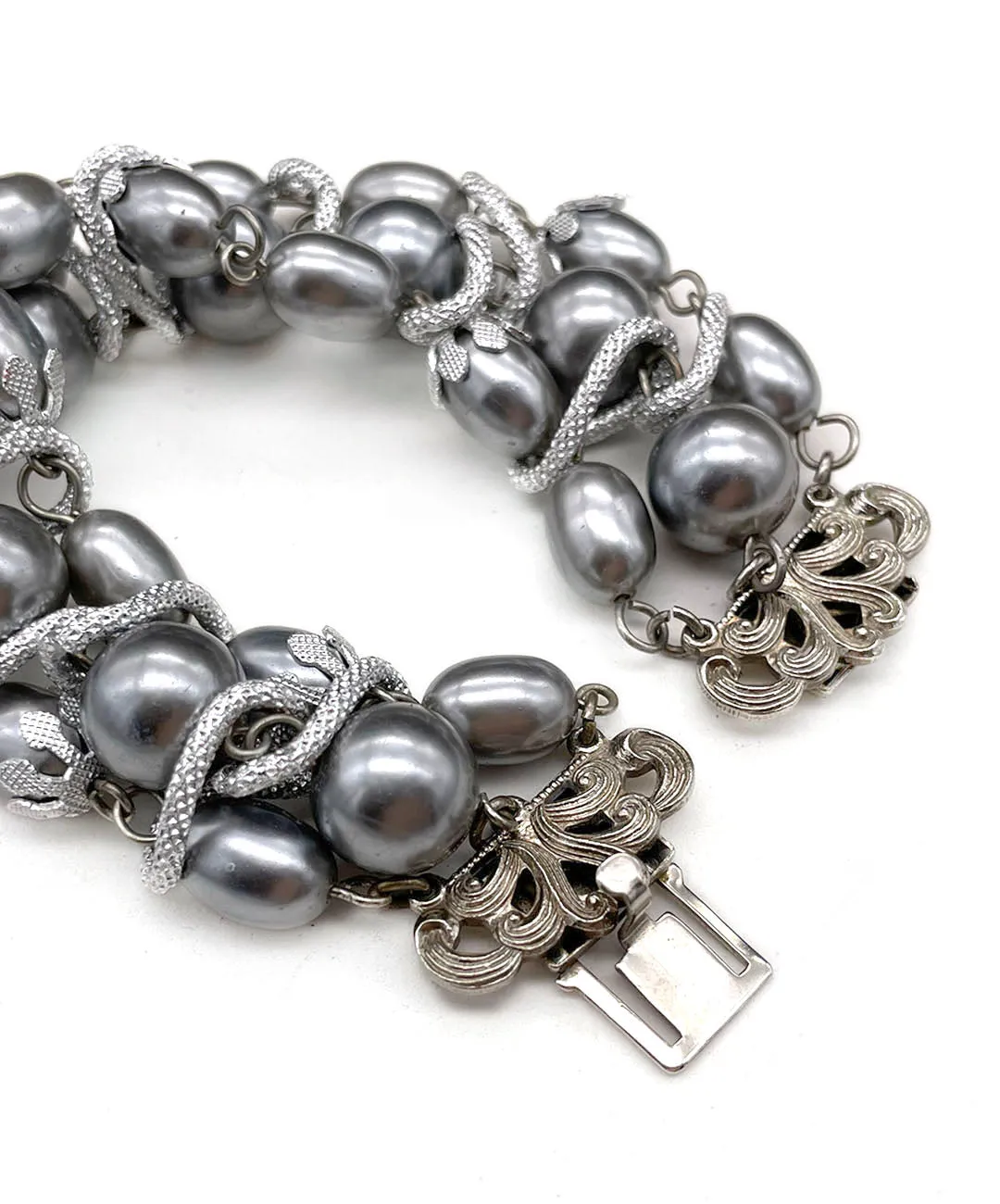 【USA輸入】ヴィンテージ グレーパール ブレスレット/Vintage Gray Pearl bracelet