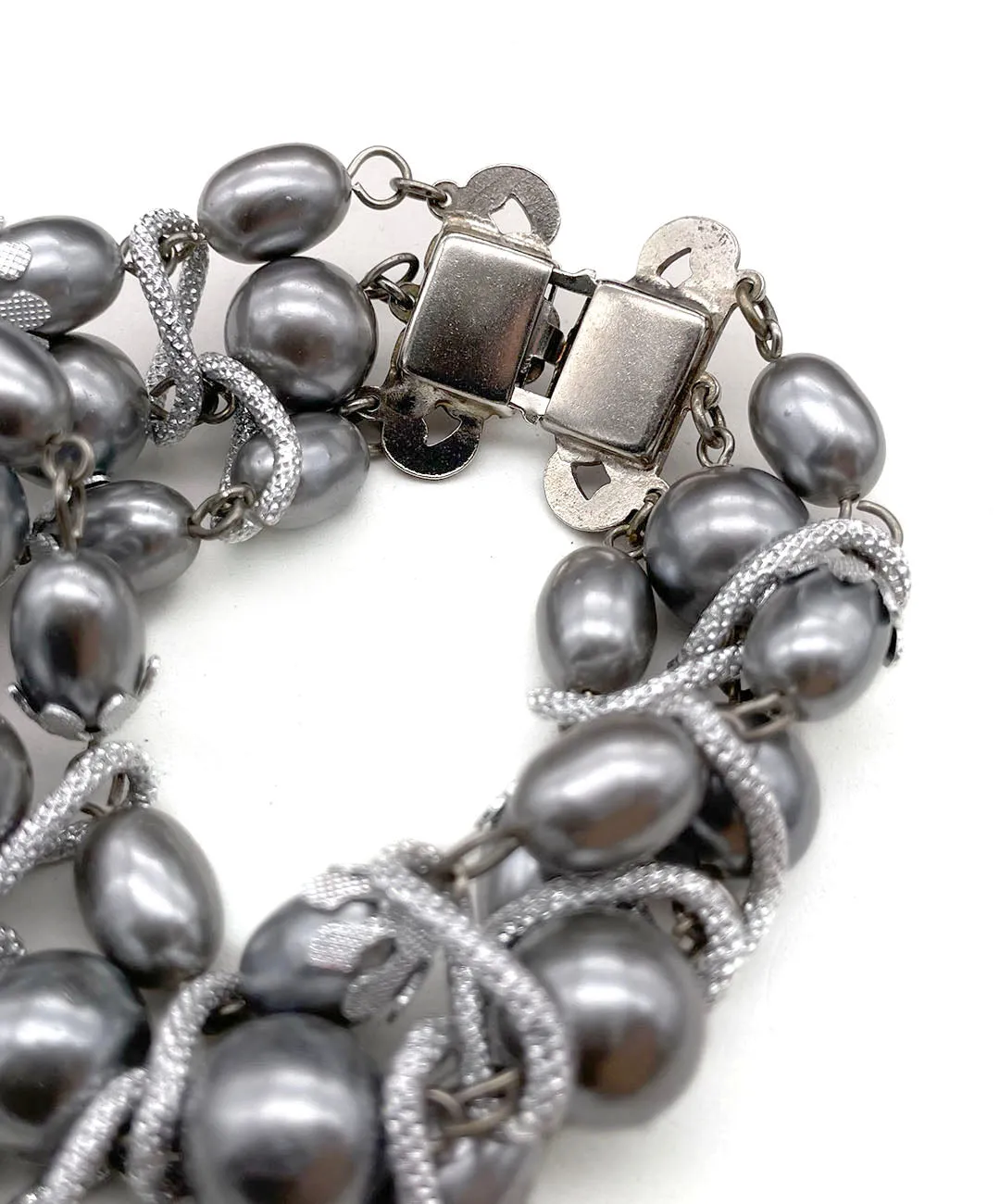 【USA輸入】ヴィンテージ グレーパール ブレスレット/Vintage Gray Pearl bracelet